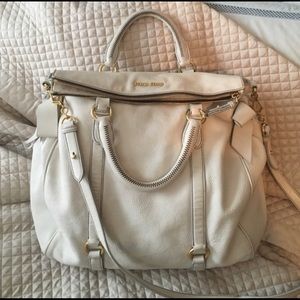 Miu miu white leather bag